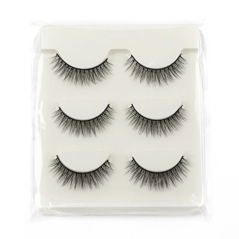 New Half Eyelashes 3/10Pairs Half Lashes Natural 3D Cat Eye Lashes Clear Stem False Eyelash Extension Makeup Faux Cils maquiagem Purest Peak